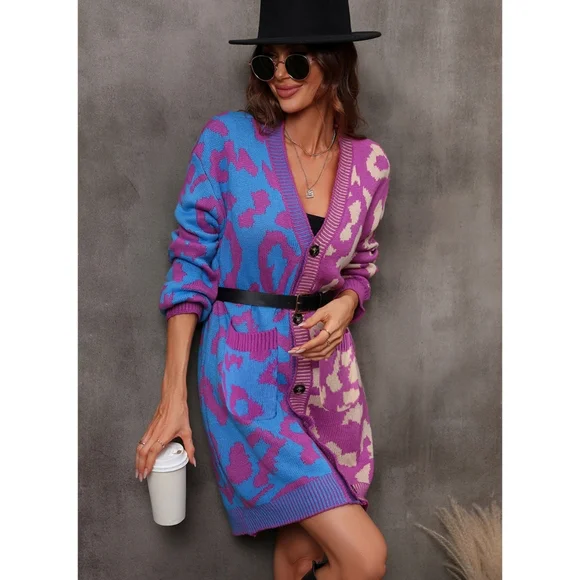 Yellow Leopard Button Down Cardigan - Picture 7 of 9